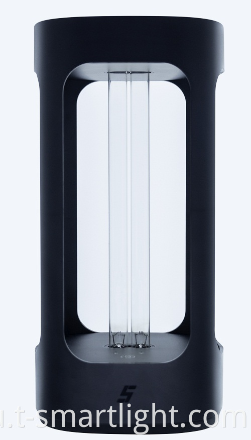Smart desktop UV disinfection lamp with black housing